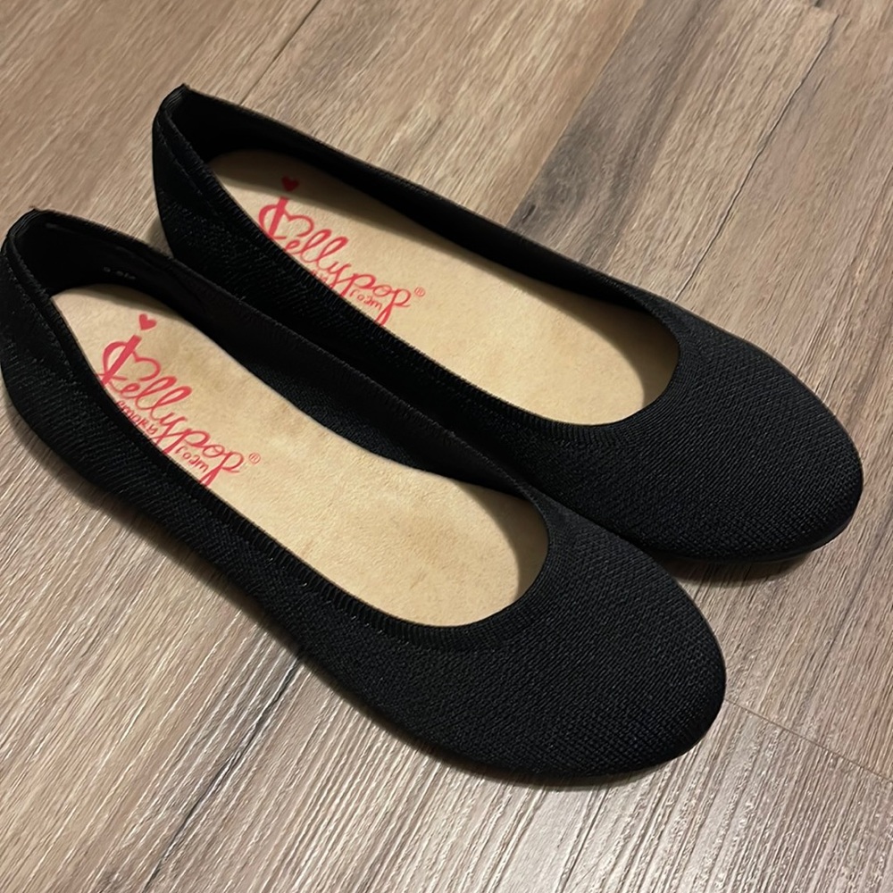 Jelly pop apex black fitted flats